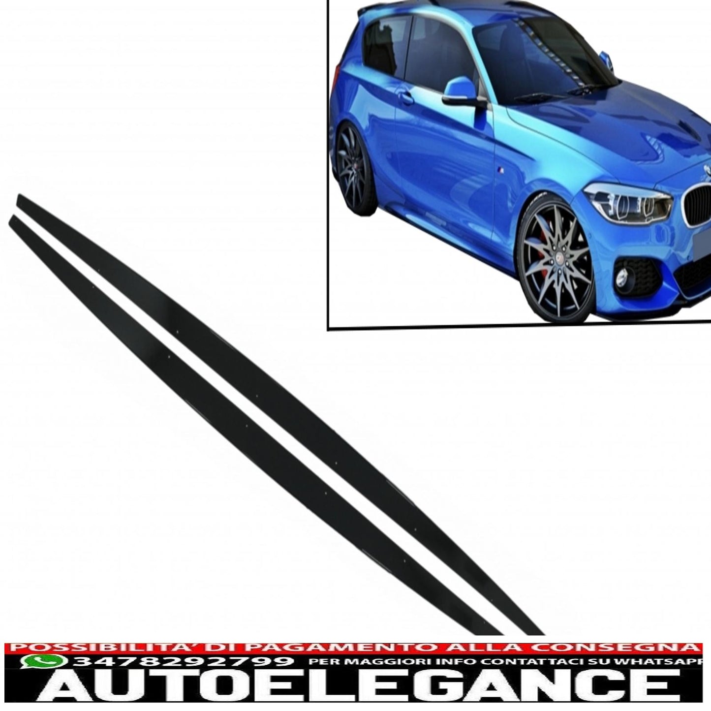side skirts extensions additional lips suitable for bmw 1 series hatchback f20 f21 (2011-2019) m-performance design piano black