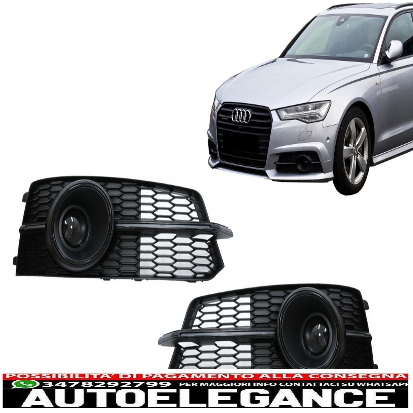 lower grill bumper covers ACC side grills suitable for audi a6 c7 4g s line facelift (2015-2018) black edition