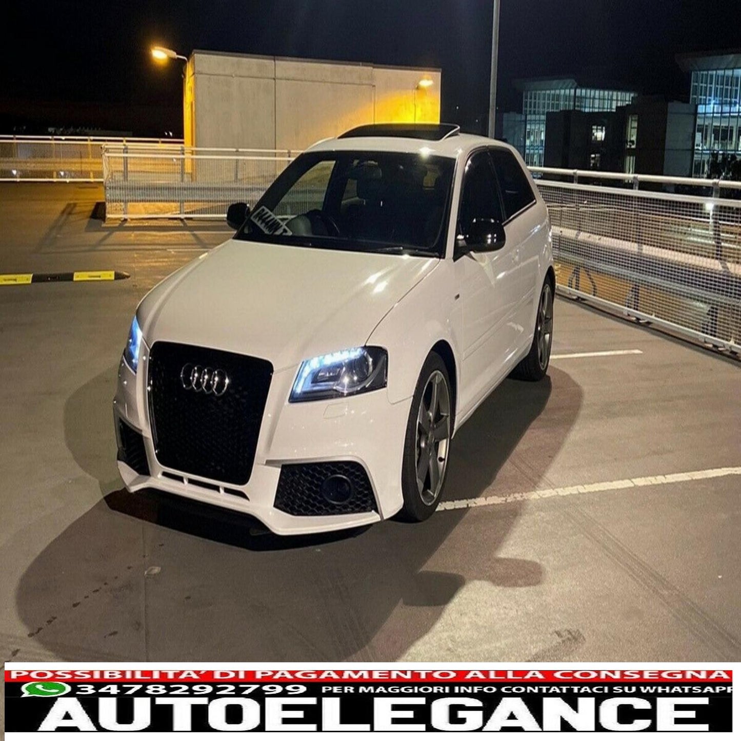 front bumper suitable for audi a3 se 8p 8pa facelift (2009-2012) rs3 design with fog lights