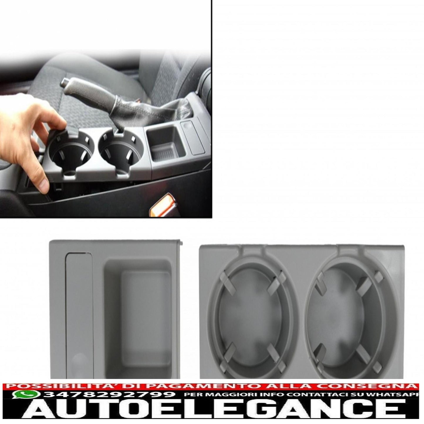 cup holder and coin holder suitable for bmw 3 series e46 (1998-2005) grey