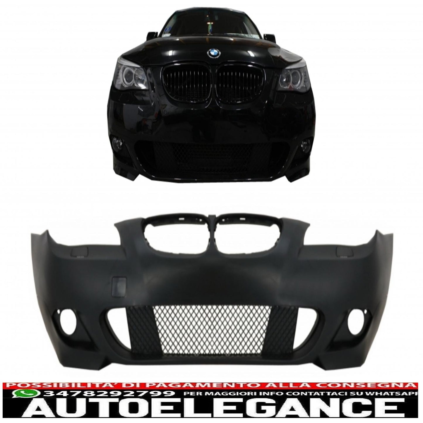 front bumper suitable for bmw 5 series e60 e61 (2003-2010) m-technik design without fog lights