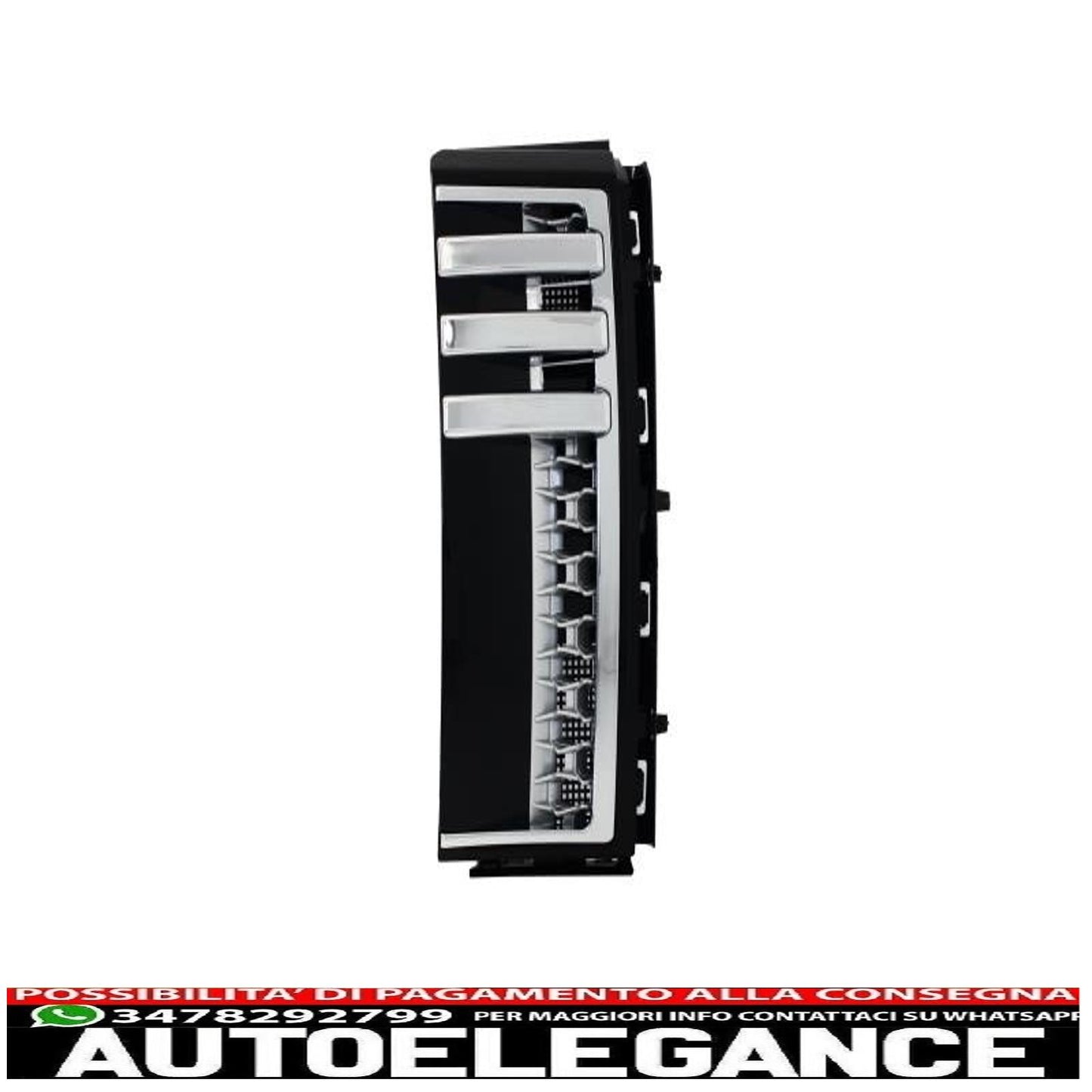 centre grille and side vents assembly suitable for land rover vogue iii l322 (2002-2005) piano black and silver autobiography supercharged edition
