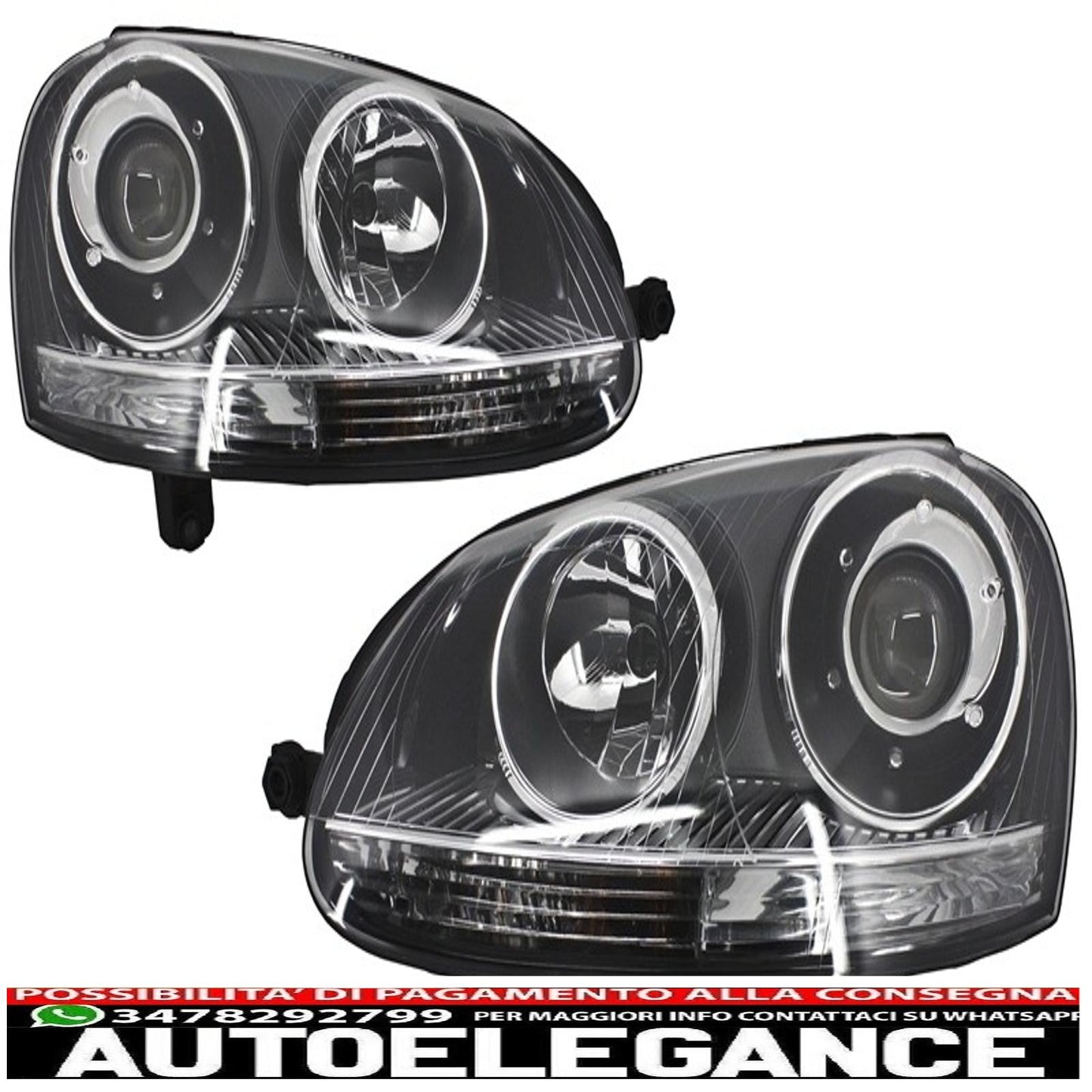 front bumper with xenon look headlights right suitable for vw golf 5 v mk5 (2003-2007) jetta (2005-2010) gti design