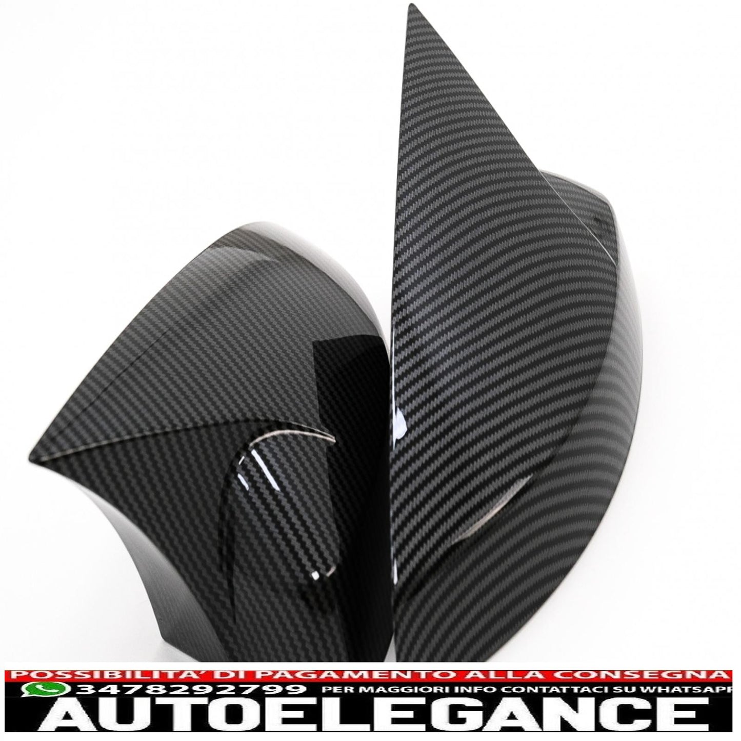 calotte specchietti adatte per audi a3 8v rs3 cabriolet limousine sportback (2012-2019) bat look carbonio AUTOELEGANCERICAMBI