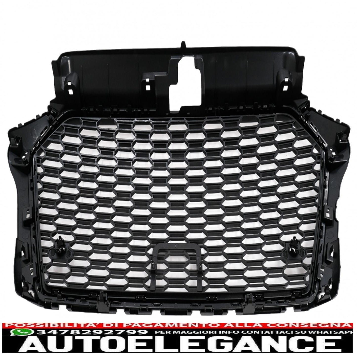 front grille without badge suitable for audi a3 8v facelift (2017-2018) piano black rs3 design