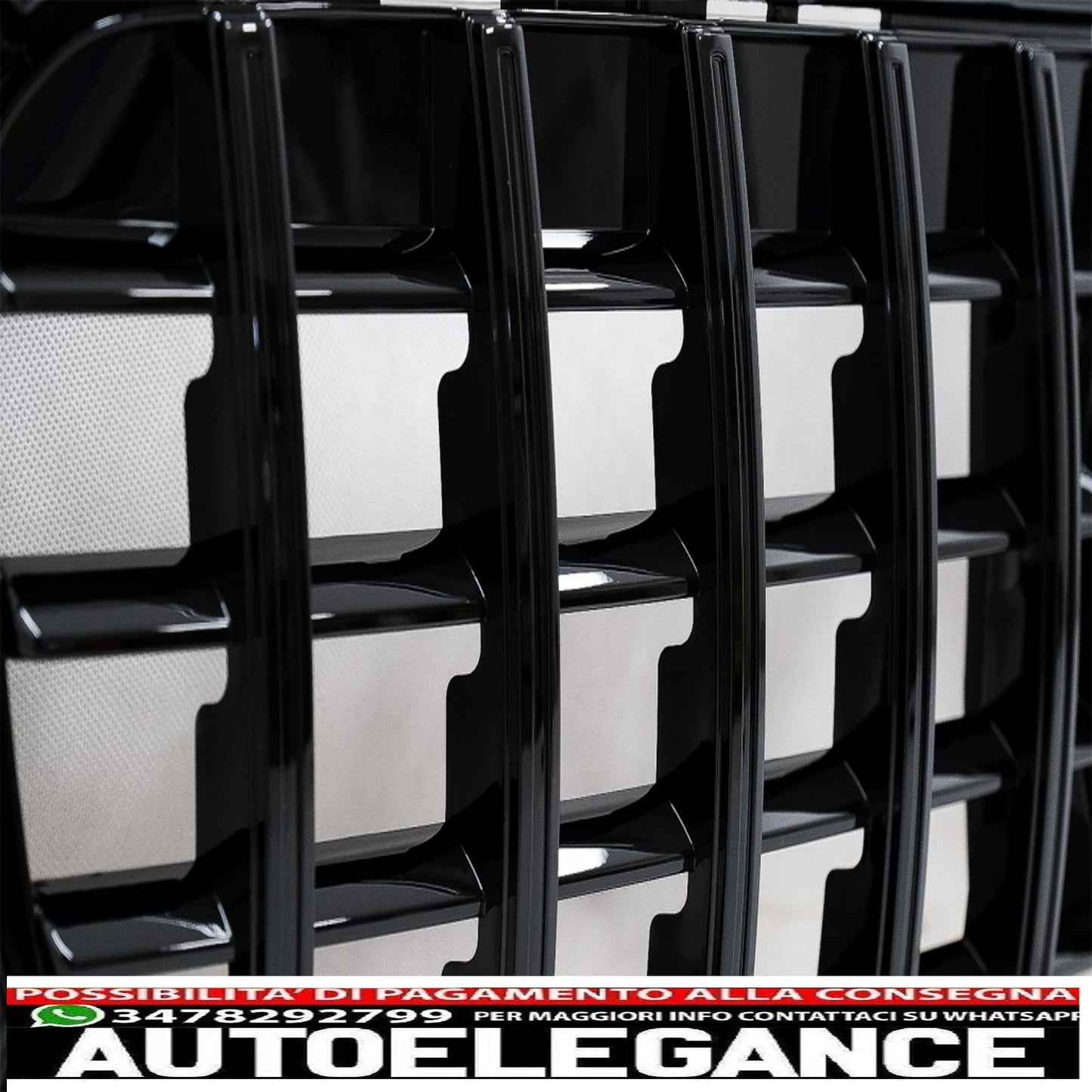 front grill suitable for mercedes glb class x247 (2019-up) gt-r panamericana design piano black