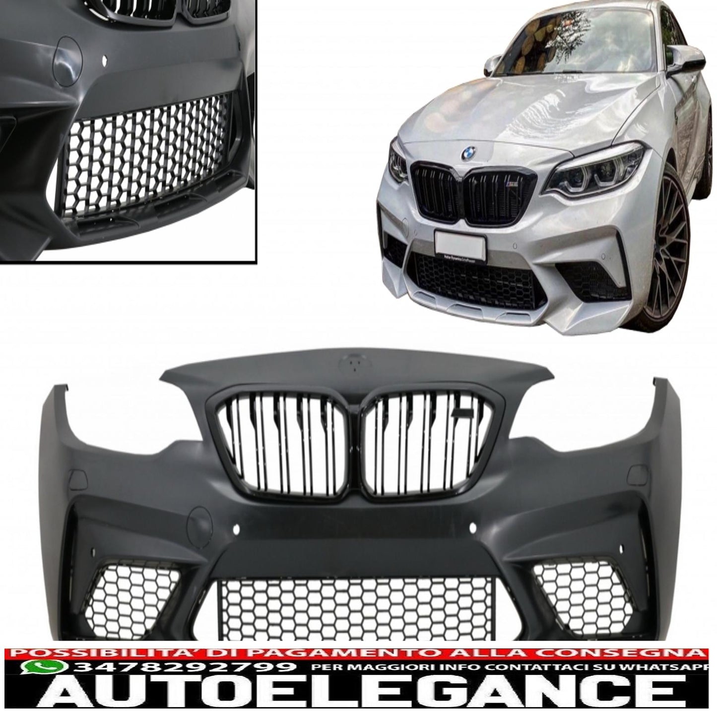 front bumper suitable for bmw 2 series f87 m2 (2016-2020) m2c design