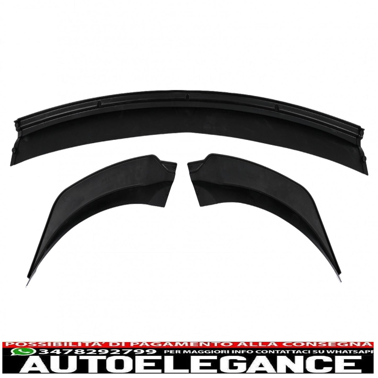 Front Bumper Spoiler Lip Add-on Fits Tesla Model Y (2020-up) Piano Black