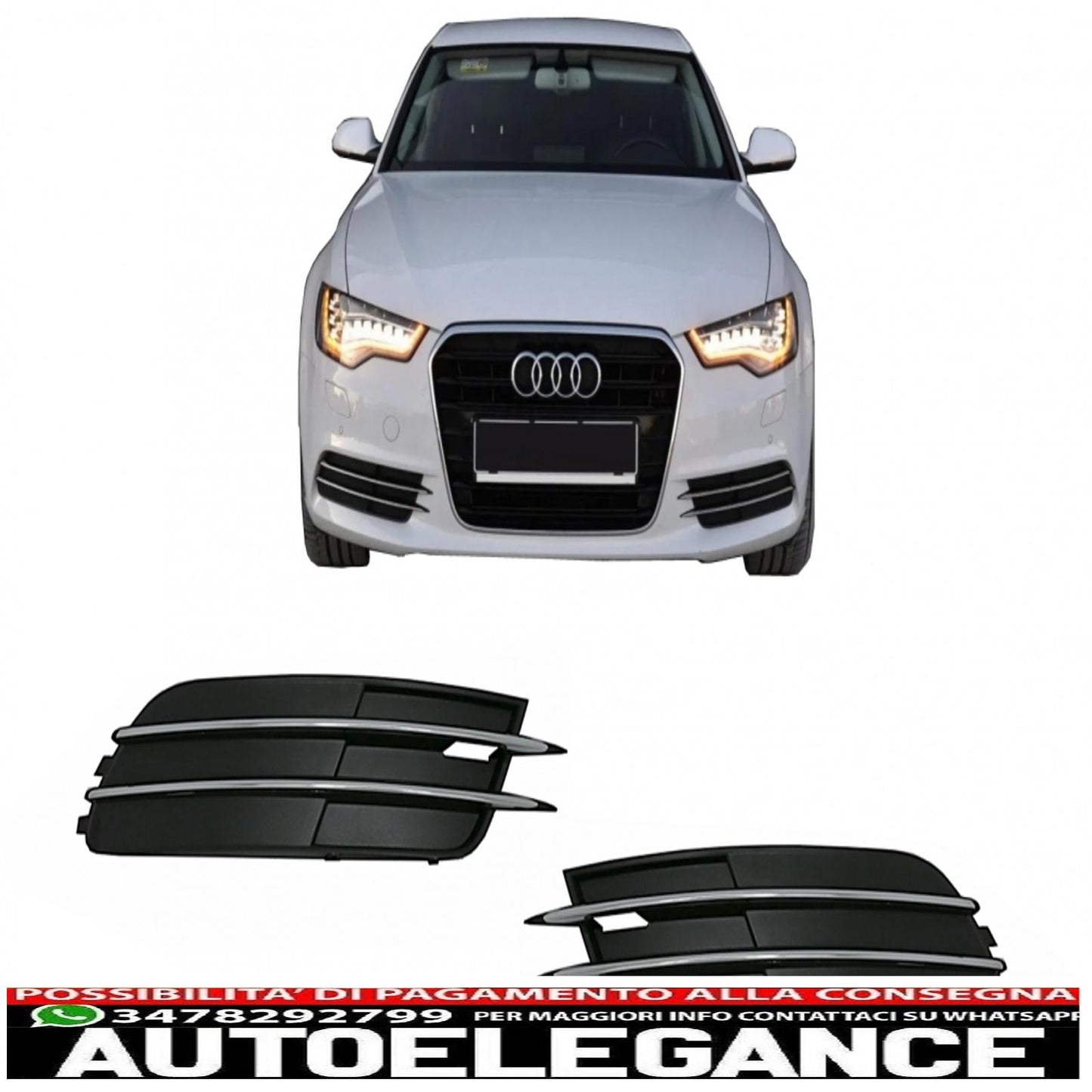 lower bumper grille covers side grills fit for audi a6 c7 4g (2012-2015) without acc