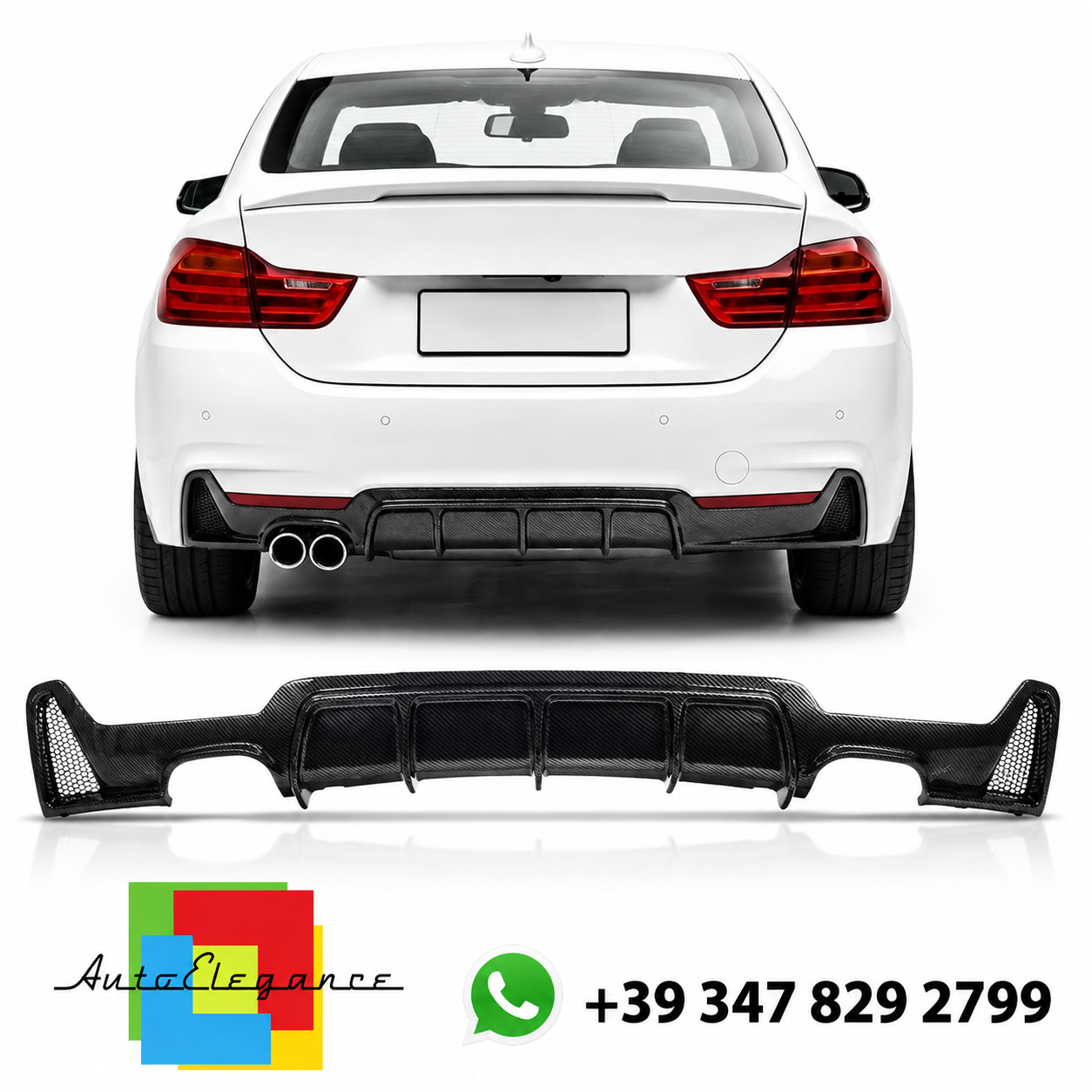 👉Diffusore posteriore effetto carbonio adatto per BMWSerie4 F32 F33 F36 13-20👈