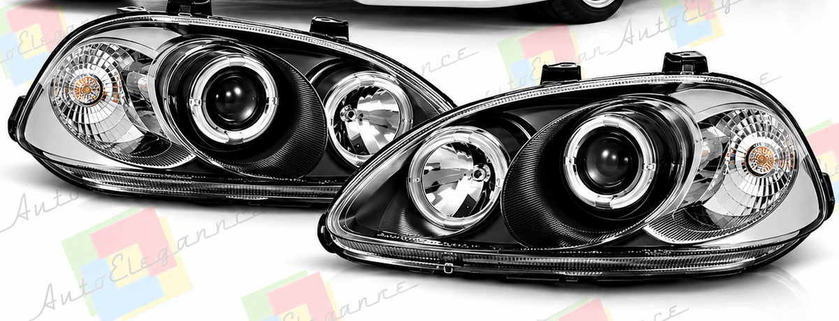 ART.11113 FARI ANTERIORI ADATTO PER HONDA CIVIC 99-01 LED NERO