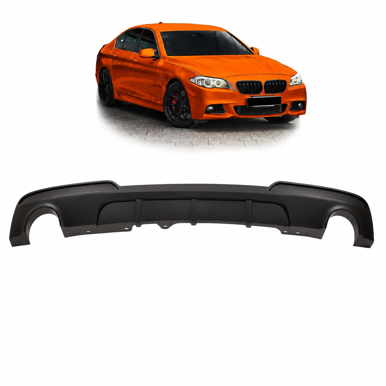 👉Diffusore posteriore Nero Opaco adatto per BMW Serie 5 F10 F11 535 2009-2016👈