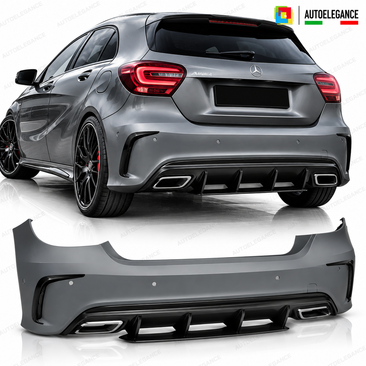 PARAURTI POSTERIORE SPORT PDC compatibile con MERCEDES A-KLASA W176 15-18
