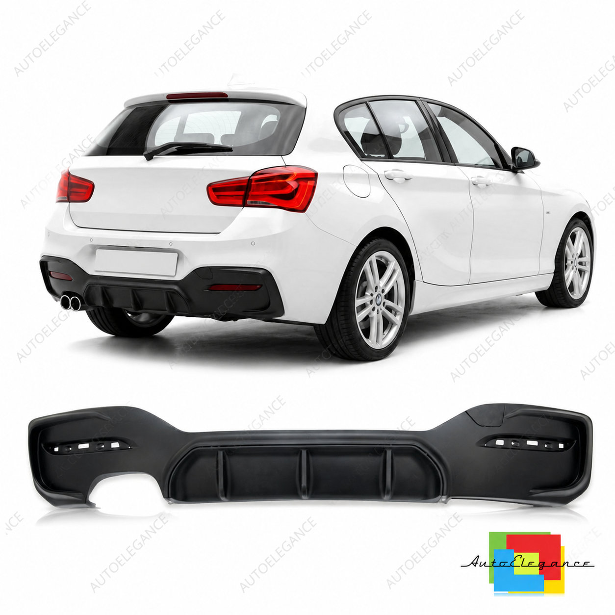 👉Diffusore posteriore nero opaco adatto per BMW Serie 1 F20 F21 2015-2019👈