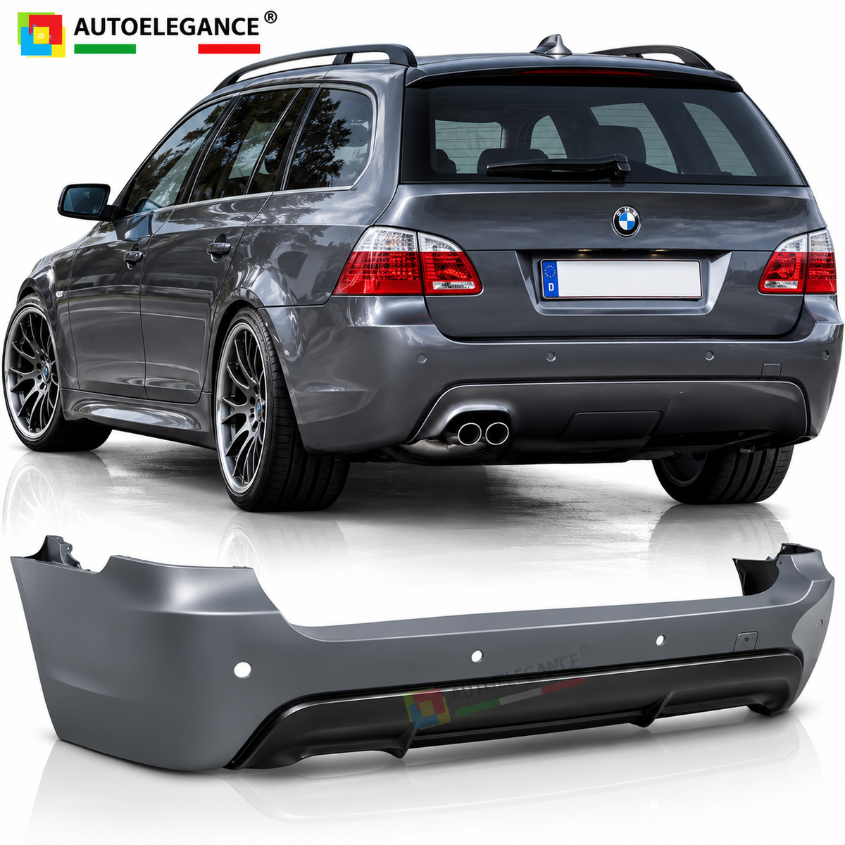 PARAURTI POSTERIORE STILE SPORT ADATTO PER BMW E61 03-07 TOURING LOOK M