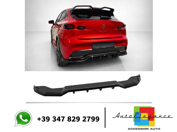 💕SPLITTER POSTERIORI Renault Clio Mk6 NERO LUCIDO 💕