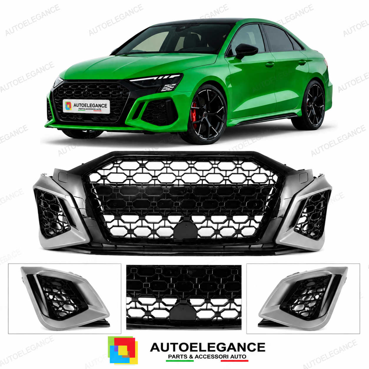 PARAURTI ANTERIORE PER AUDI A3 21- LOOK RS3