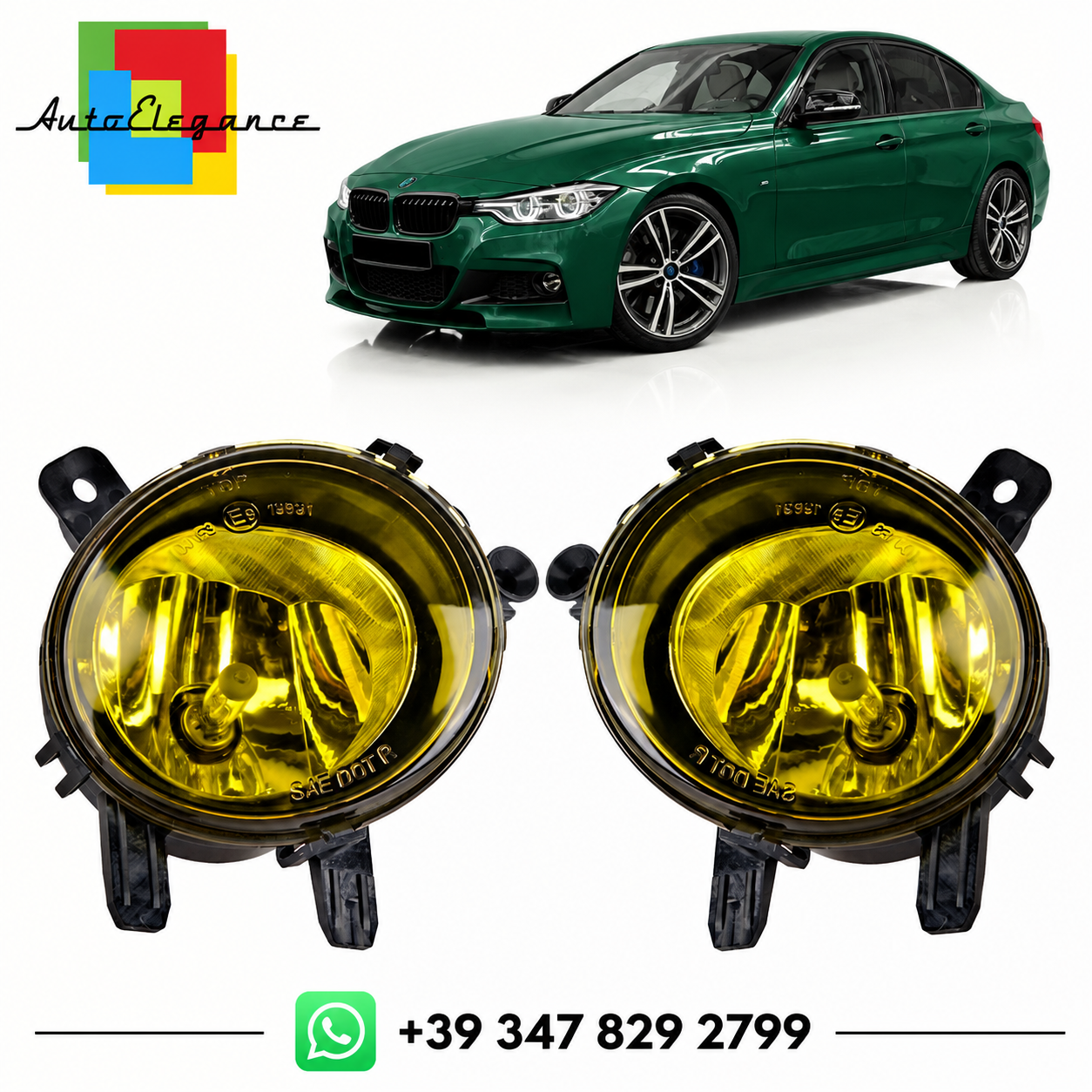 👉Set di luci fendinebbia gialle adatto per BMW Serie 1, 2, 3, 4 2011-2015👈