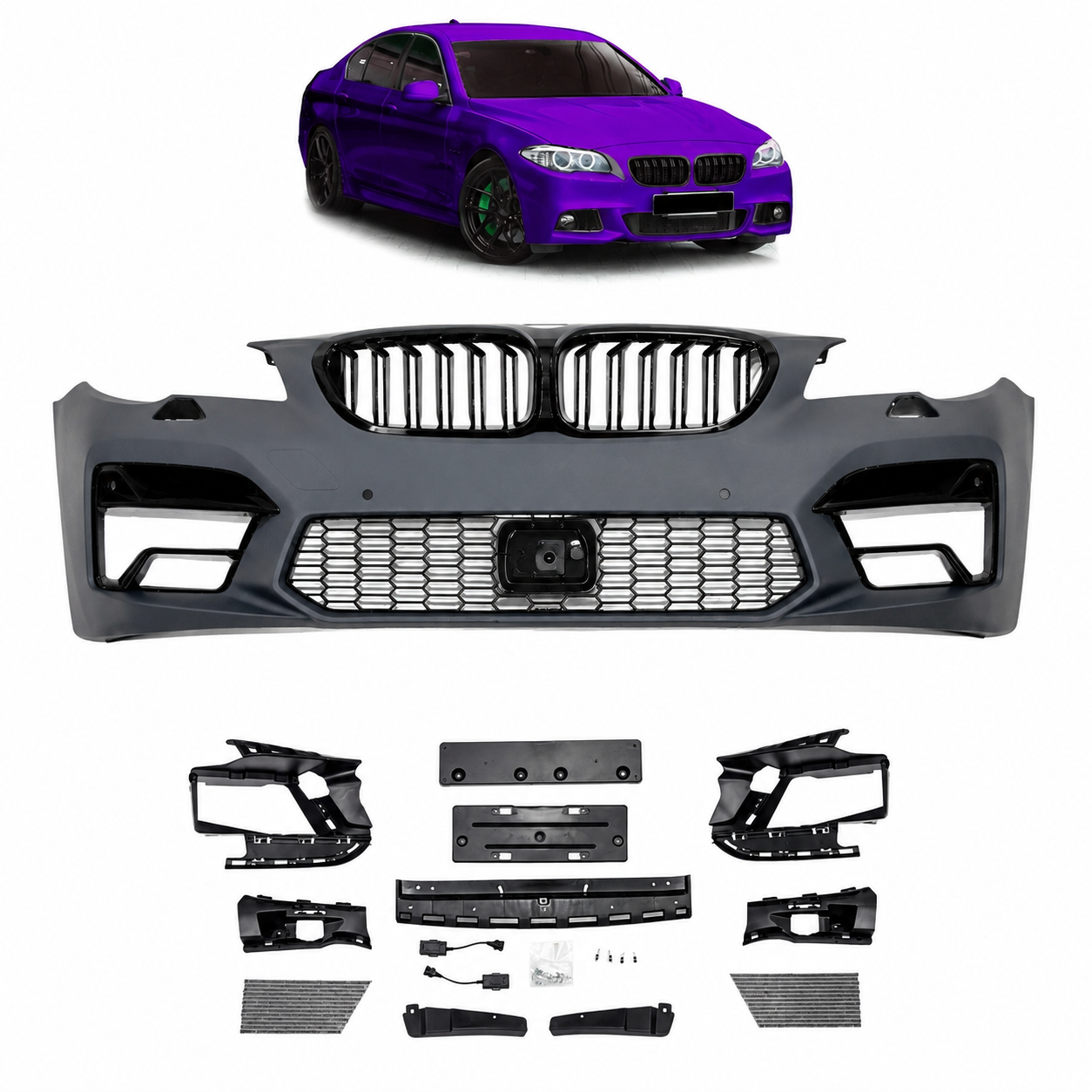 SPLITTER SUITABLE FOR VW GOLF 8 GTI GTD RLINE LOOK GLOSSY BLACK SPORTY DESIGN