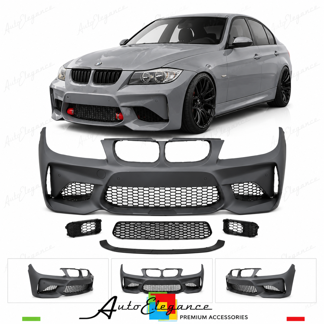 PARAURTI ANTERIORE BMW E90 E91 05-08 LOOK M3C COMPETITION PDC