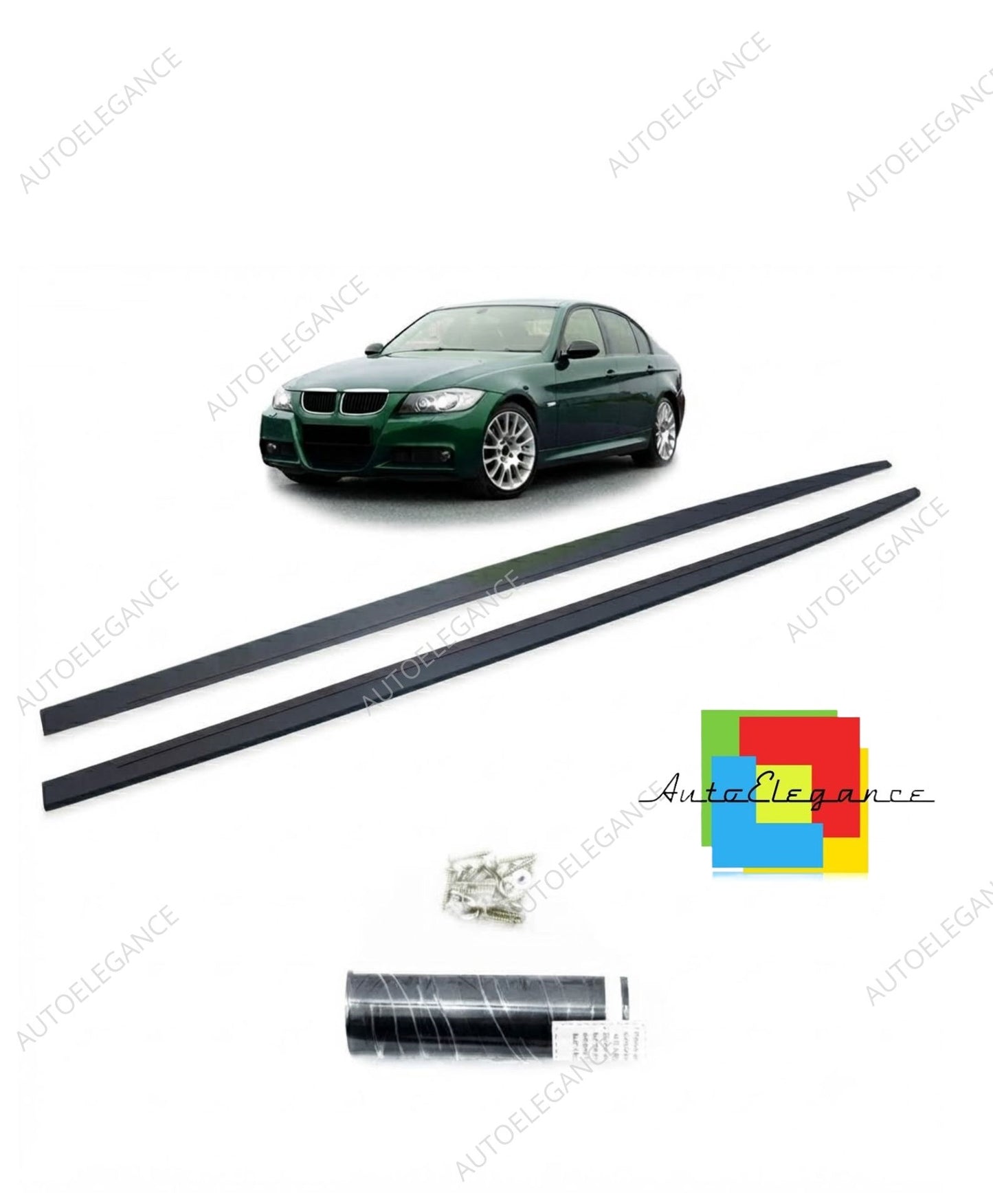 👉Estensioni minigonne laterali nere opache adatte per BMWSerie3 E90 E91 04-11👈