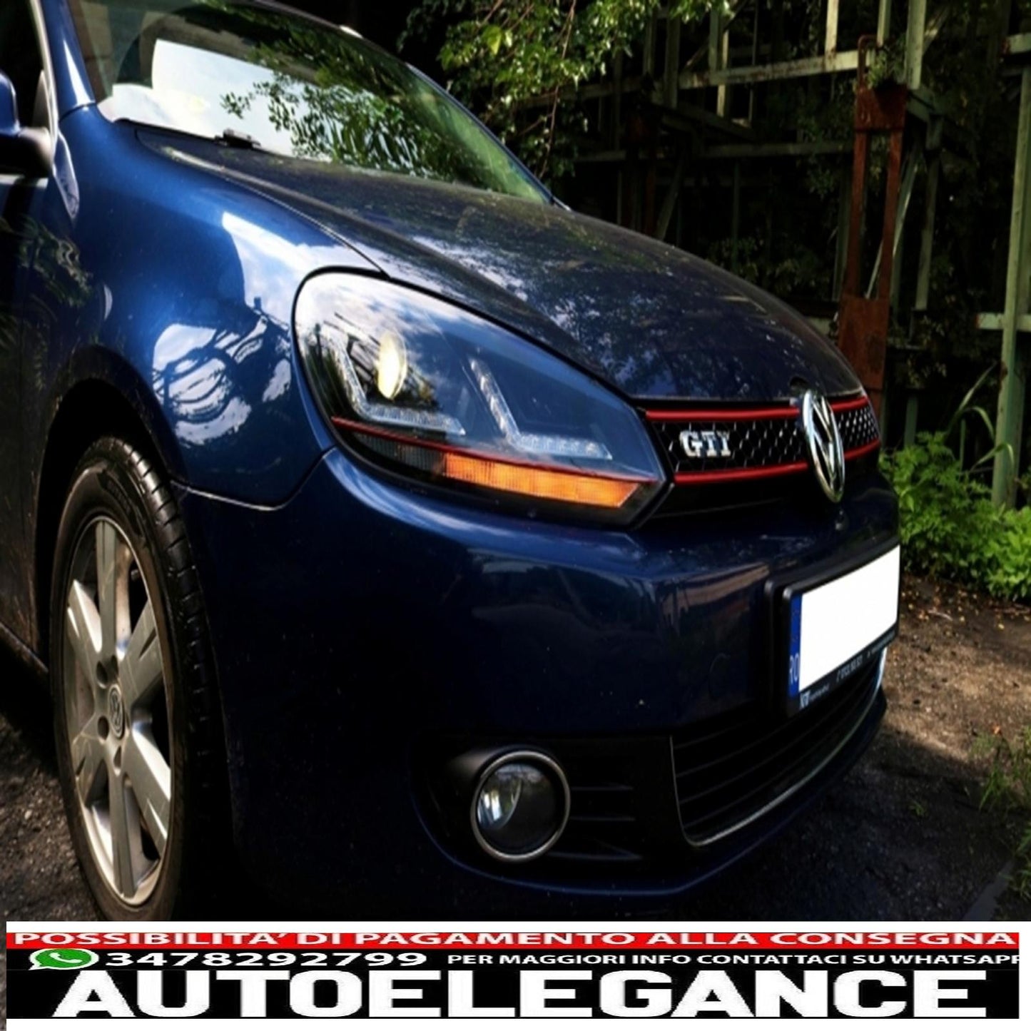 Badgeless Honeycomb Grille with Osram Xenon Headlights Dynamic Sequential LED Turning Lights GTI Design Fit for VW Golf 6 Vi 2008-2012.