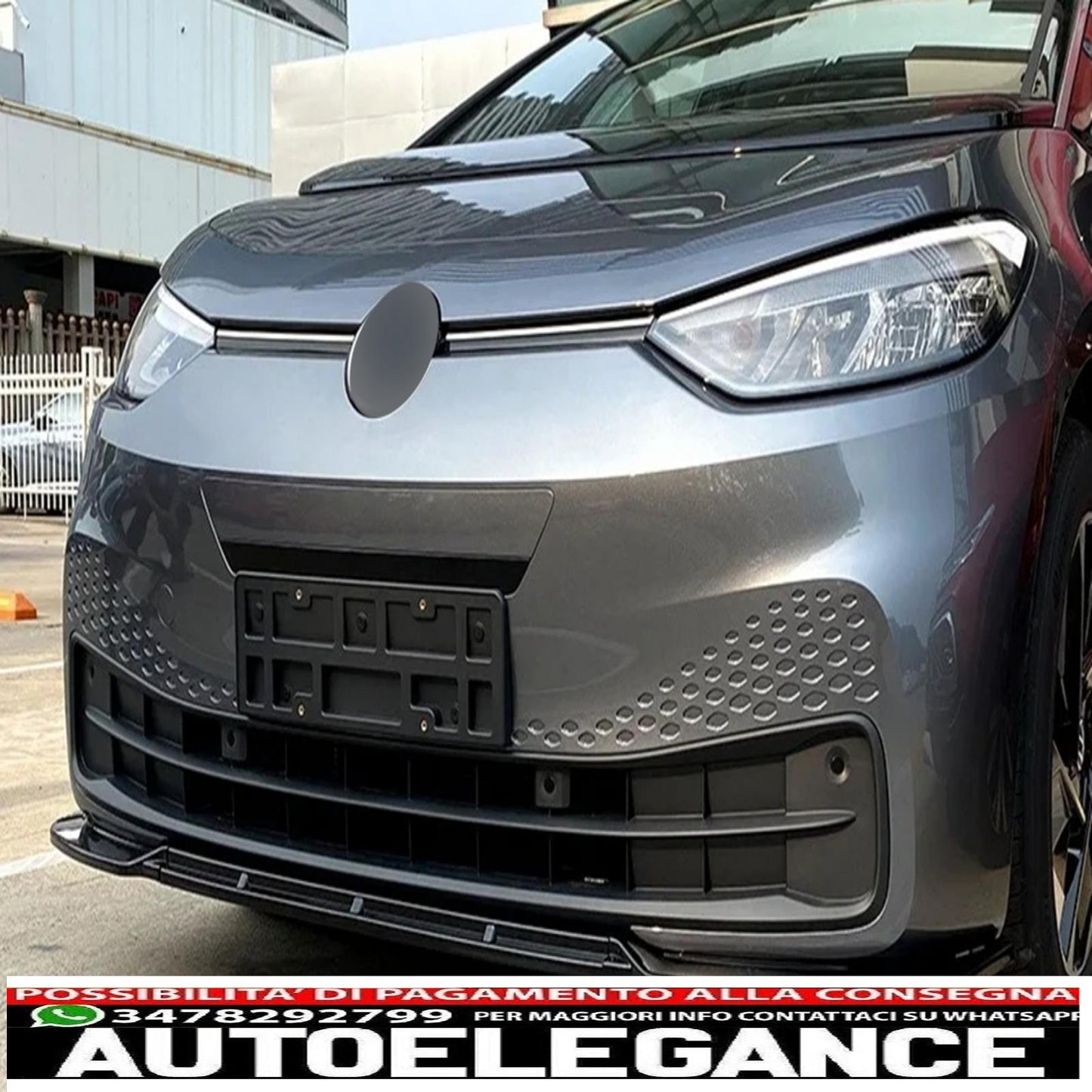 Additional front bumper spoiler suitable for vw id3 (2019-2022) piano black