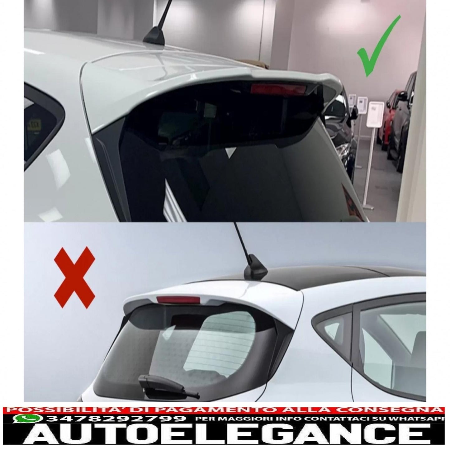 Roof Spoiler Cap Suitable for Ford Fiesta MK8 ST / ST-Line (2017-2021) Piano Black