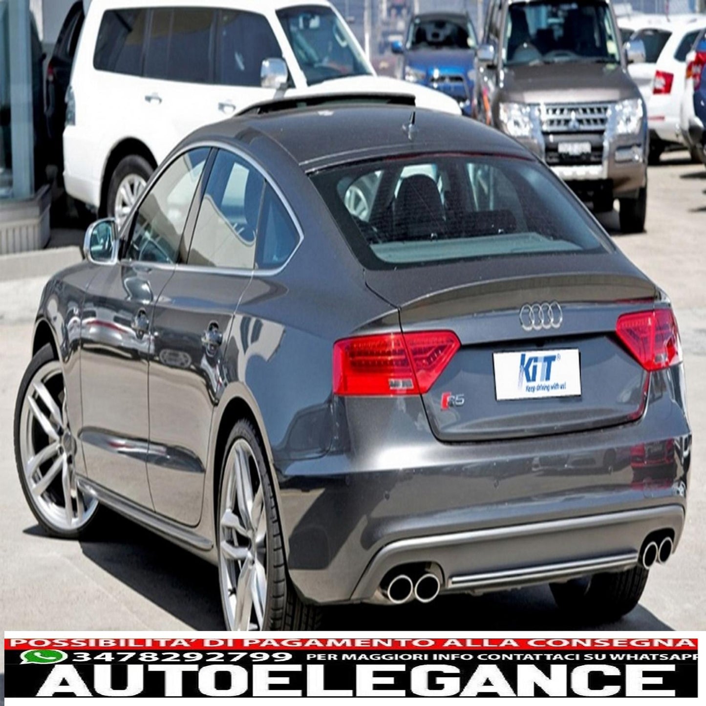 Diffusore mantovana paraurti posteriore adatto per audi a5 8t 4 porte sportback (2012-2015) design s5