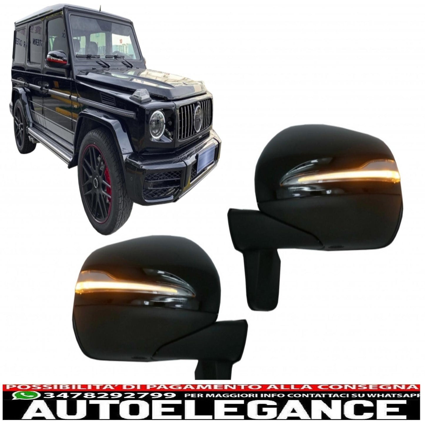 Complete mirror assembly suitable for mercedes g-class w463 (2012-2017) 2018 restyling design