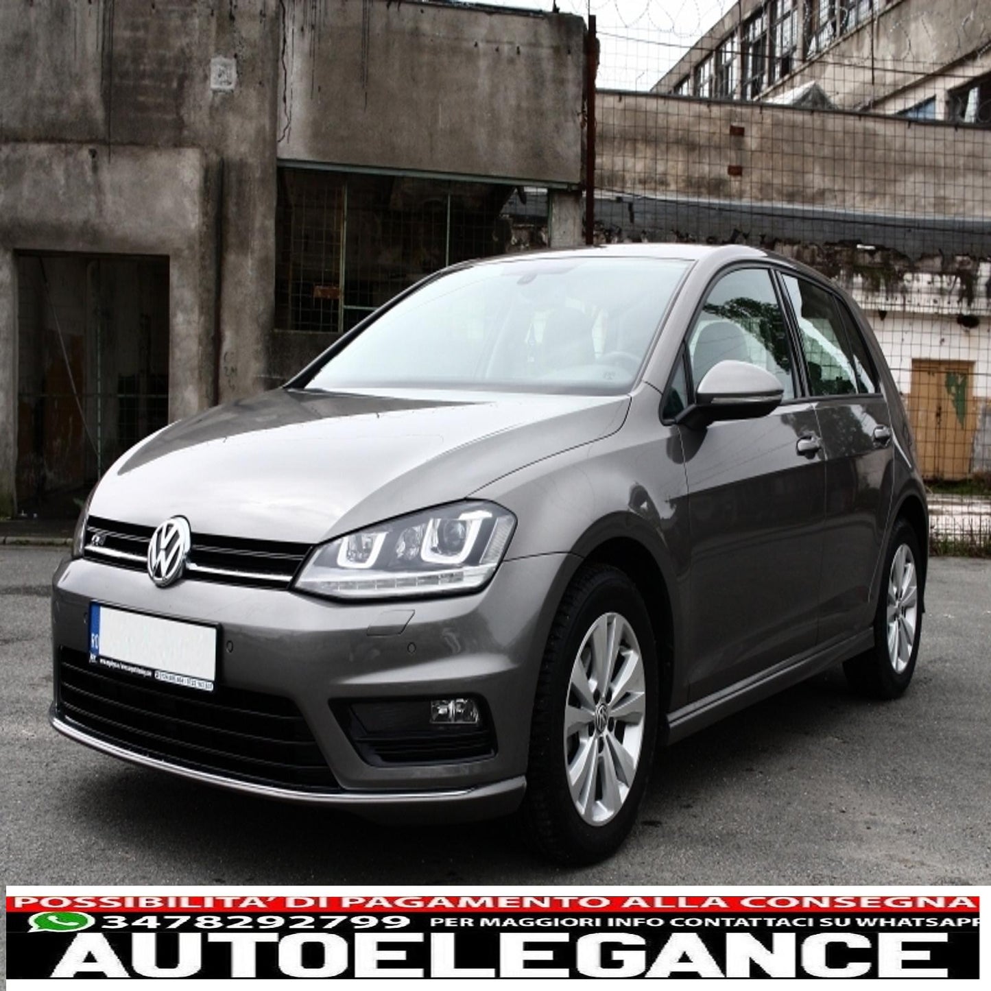 Front bumper side grills suitable for vw golf vii 7 (2013-2017) r-line design piano black