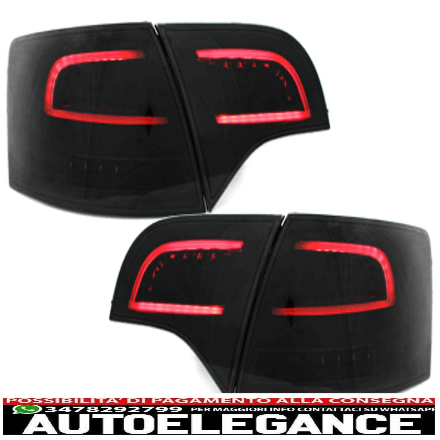 led rear lights suitable for audi a4 avant b7 04-08 black/smoke