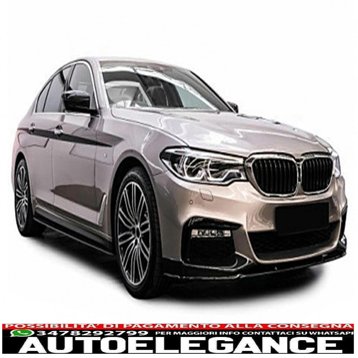 Front Bumper Spoiler Lip Fit For BMW 5 Series G30 Limousine G31 Touring (2017-2019) M Sport Design Piano Black