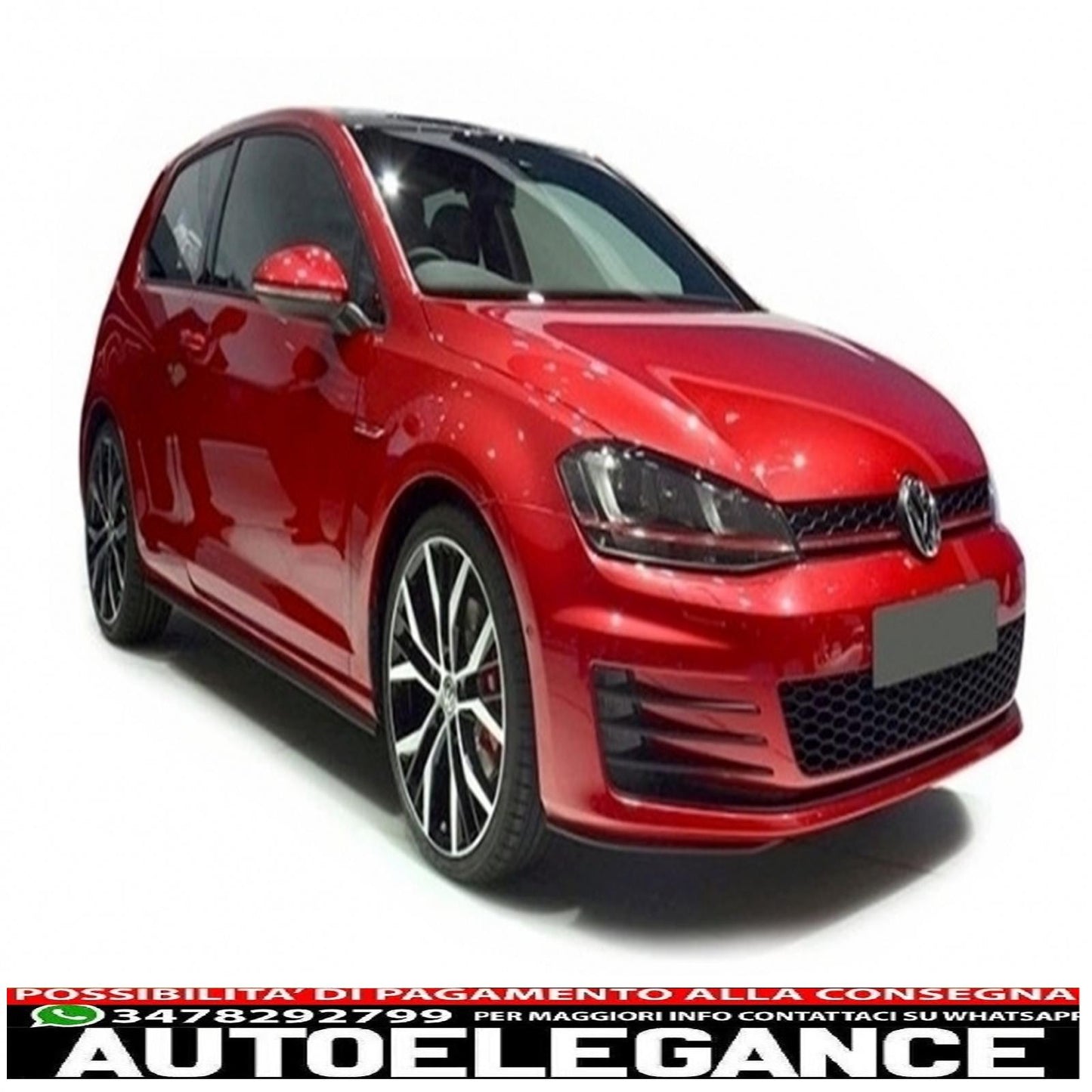 front bumper with side skirts suitable for vw golf vii 7 hatchback (2013-2017) gti look