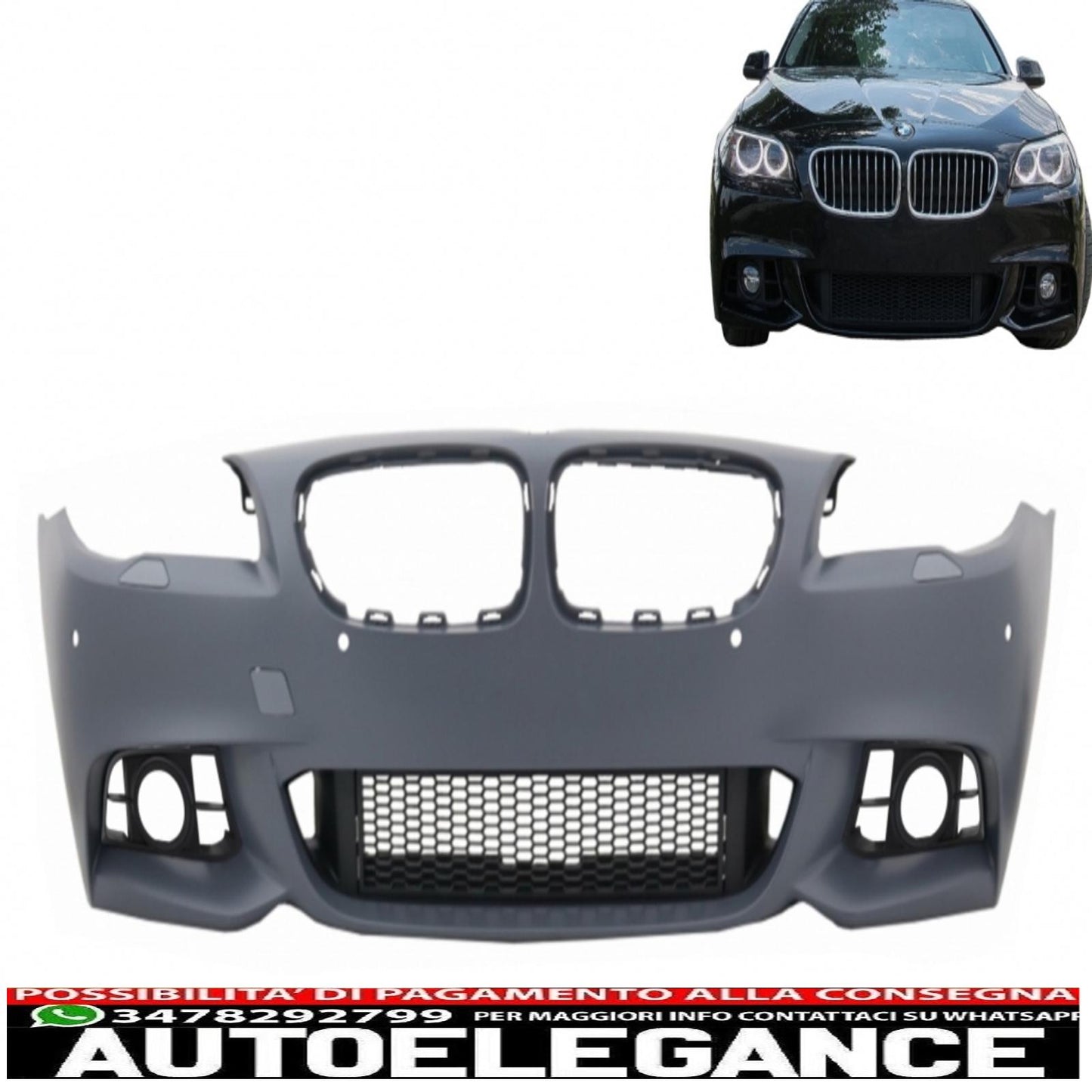 front bumper bmw 5 series f10 f11 lci (2015-up) m-technik design without fog lights