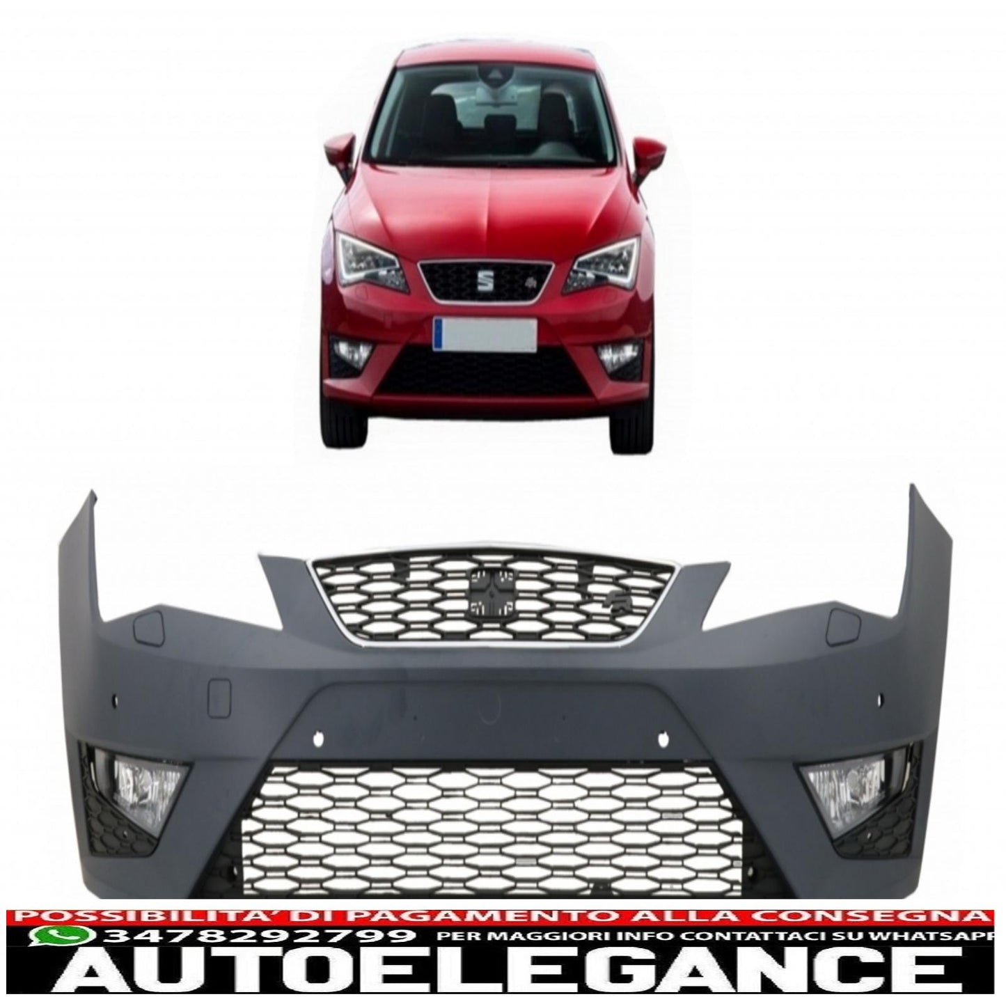 front bumper with daytime running lights suitable for Seat leon 5f (2013-10.2016) design fr