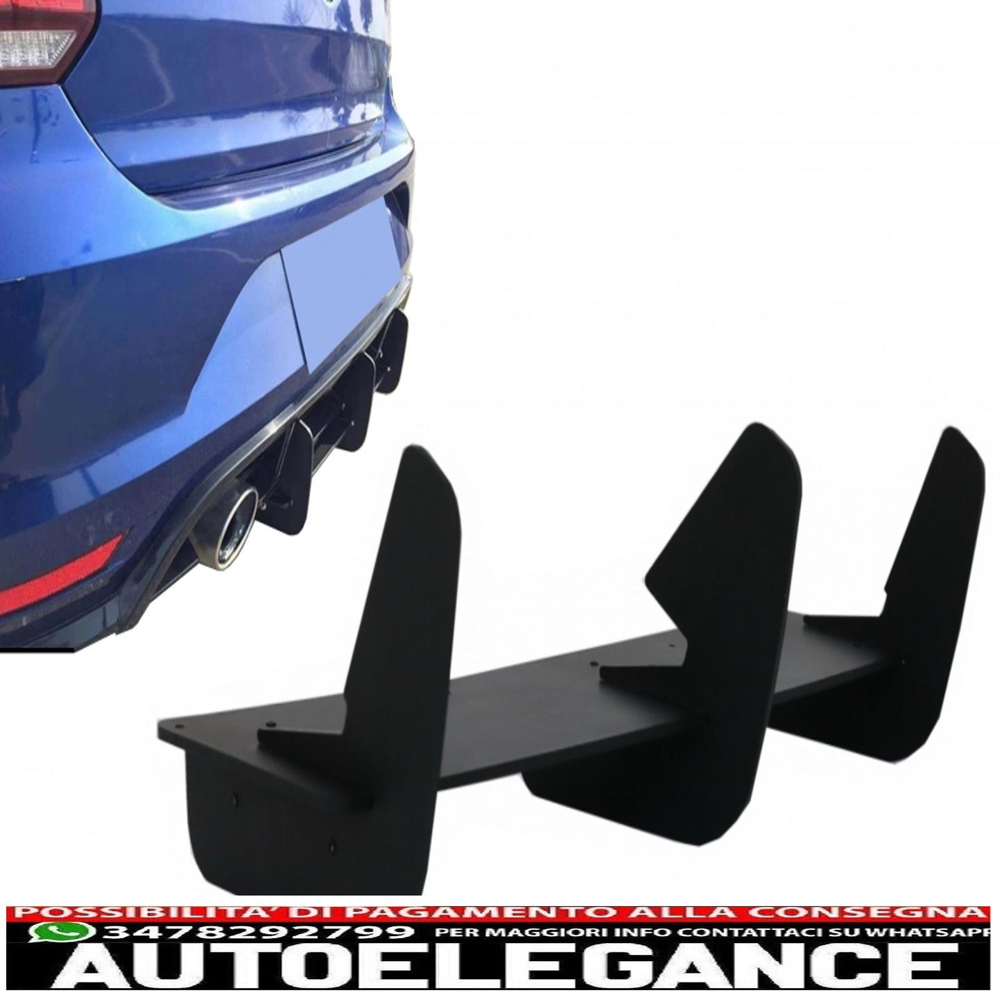 Rear bumper extension for diffuser suitable for vw polo 6r gti (2011-2018)