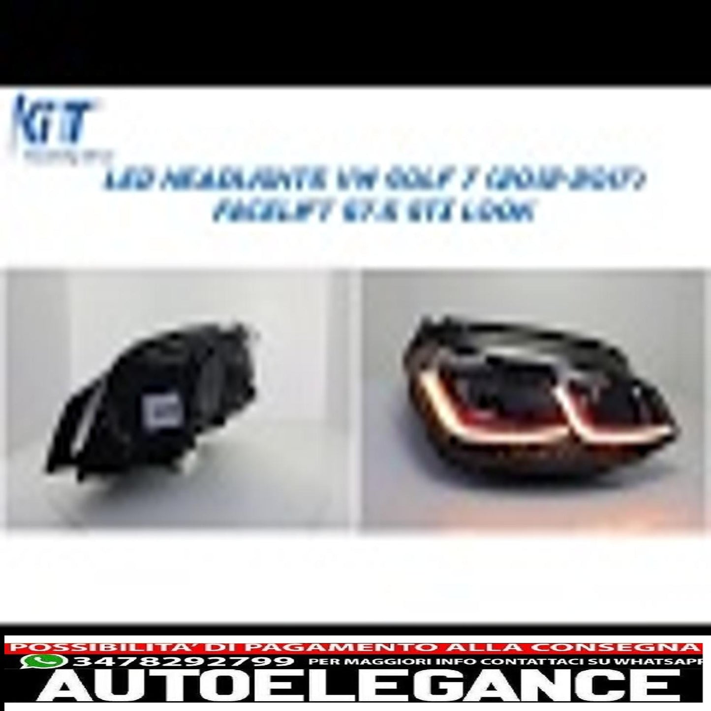 front bumper suitable for vw golf vii 7 5g (2013-2017) with led headlights g7.5 gti look with dynamic sequential direction indicators