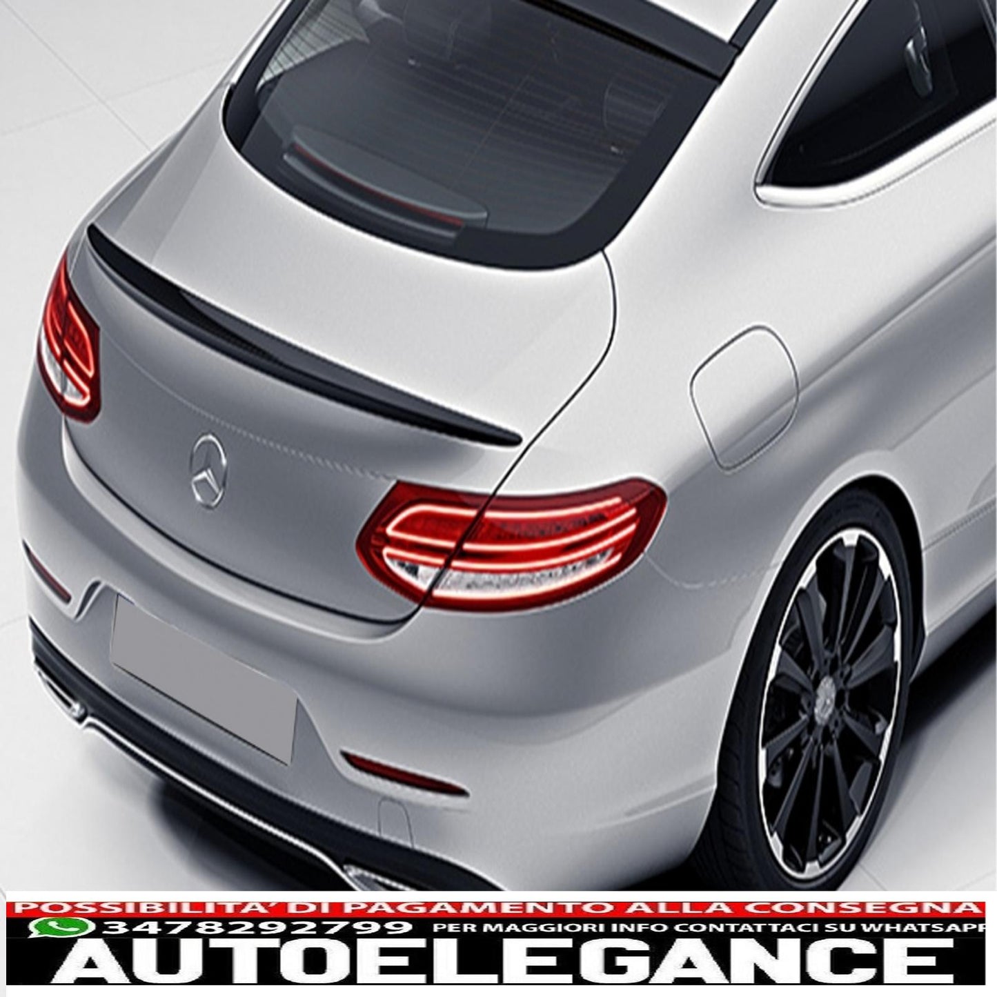 Boot Spoiler Suitable for Mercedes C-Class Coupe C205 (2014-up) Matt Black