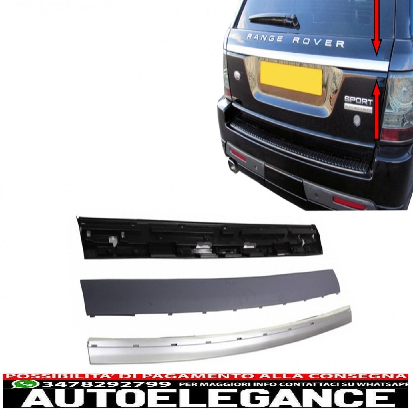 Titanium Silver Rear Boot Lid Conversion Kit Suitable for Land Range Rover Sport L320 (2005-2011) 2012 Autobiographical Restyling Style Look