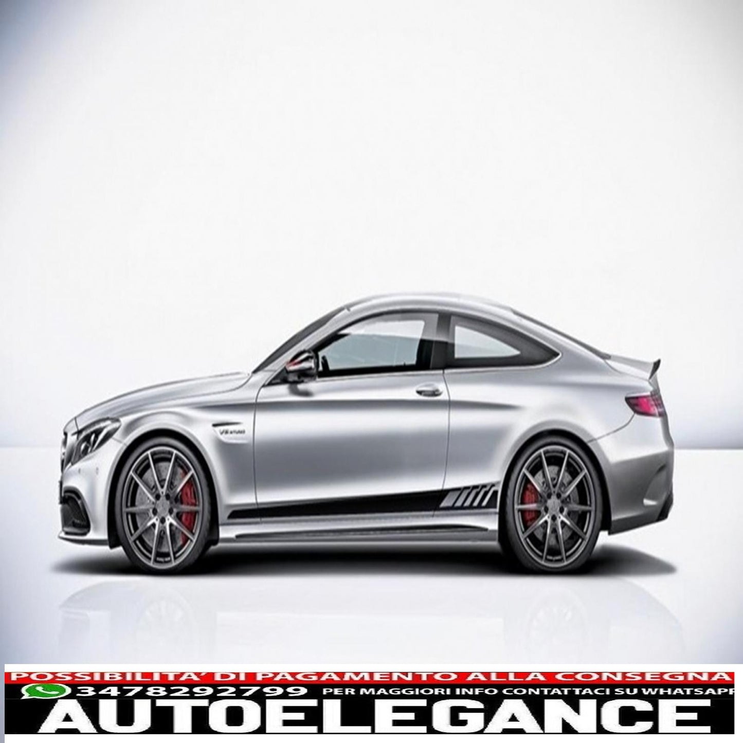 side and top hood roof tailgate decals sticker set matt black suitable for mercedes c205 coupe a205 cabriolet (2014-up) a45 design edition 1