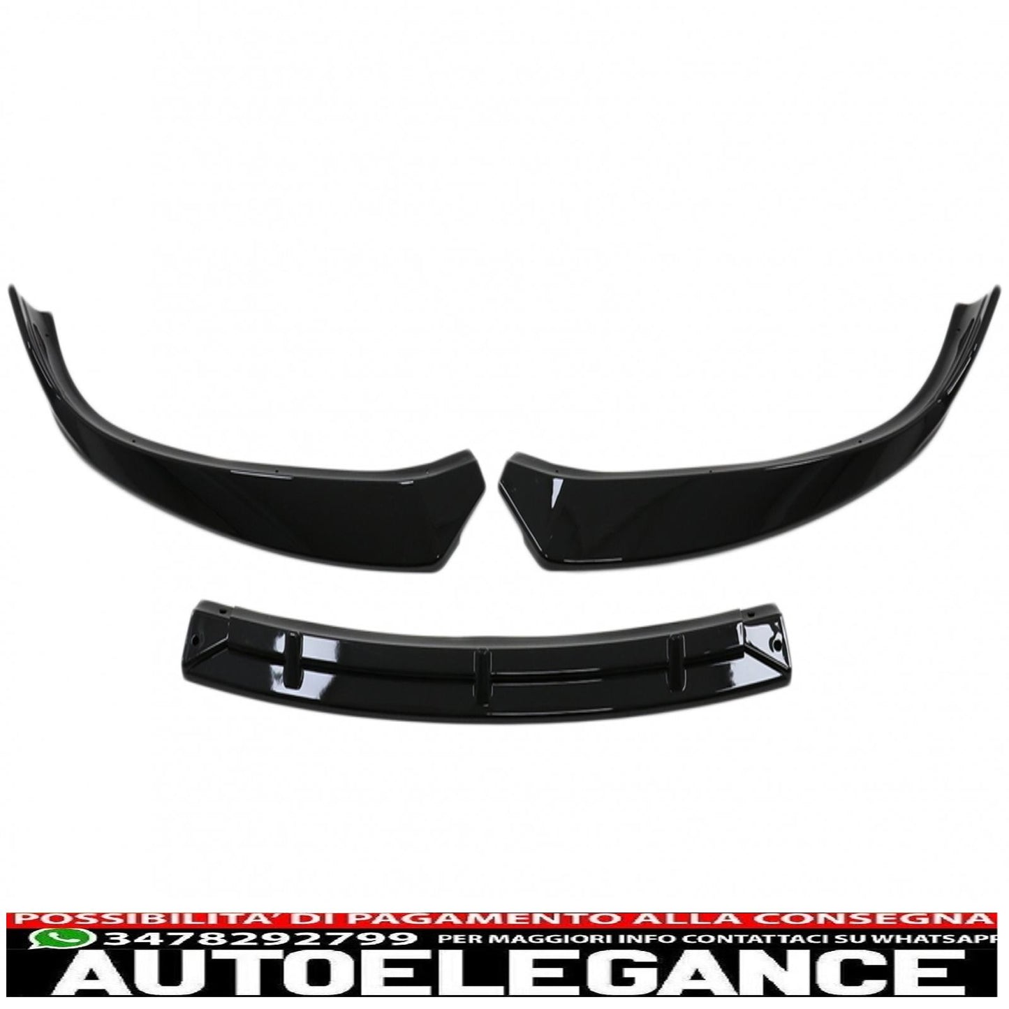 Front Bumper Spoiler Add-on Fit For Tesla Model S (2016-2020) 5 Door Liftback Sedan Piano Black