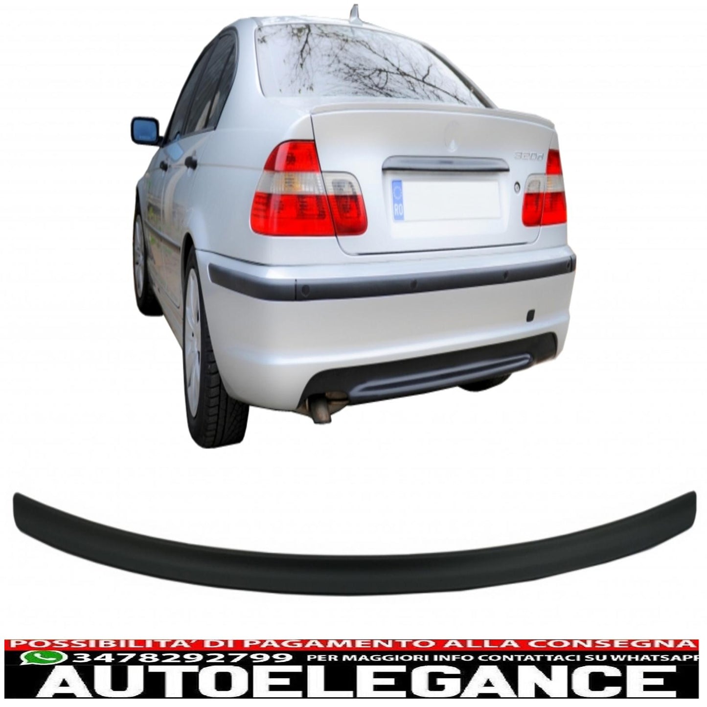 trunk spoiler suitable for bmw 3 series e46 limousine (1998-2005) 4 doors m design