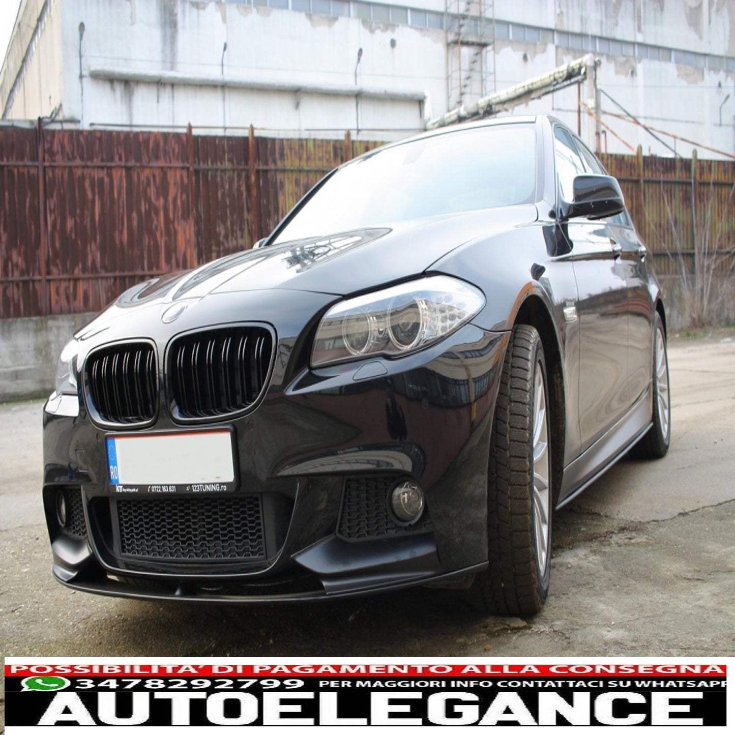 front bumper suitable for bmw f10 f11 5 series (2011-2017) with extension lip and side skirts m-performance design