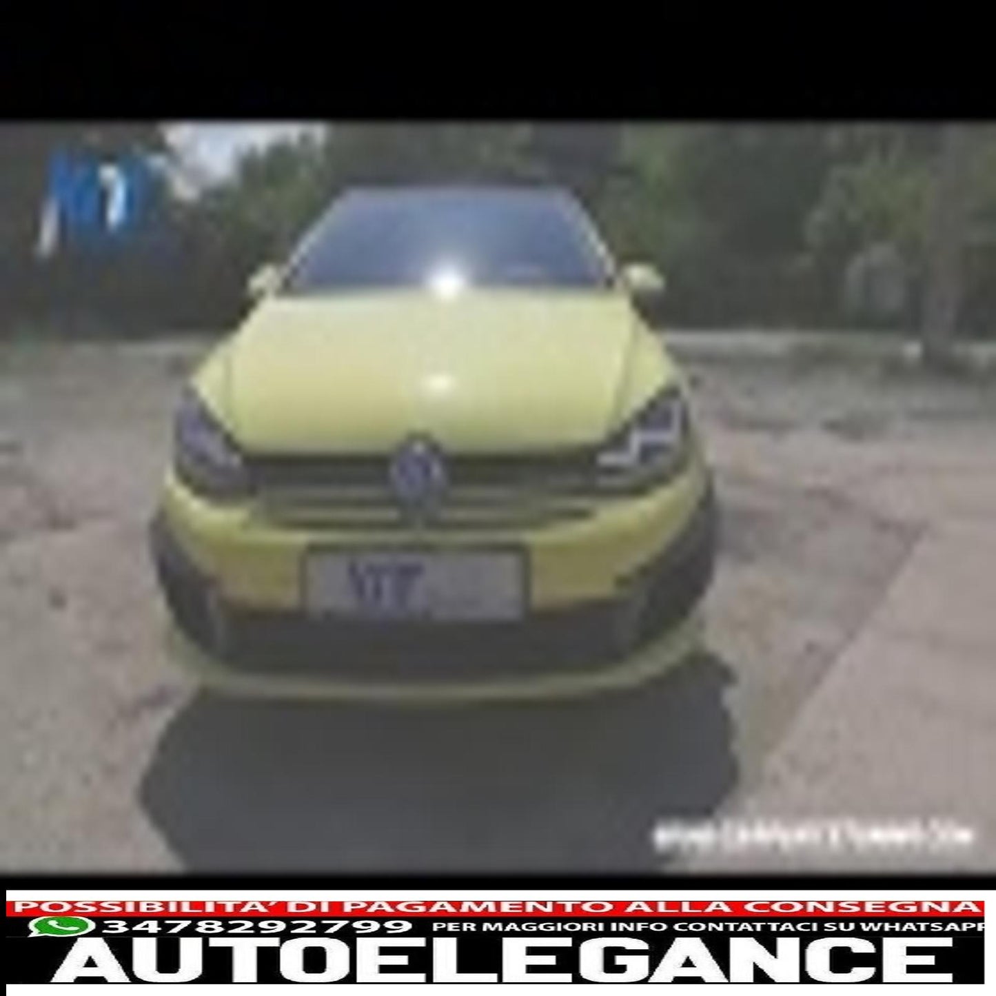 front bumper with central grille suitable for vw golf 7 vii 5g (2013-2017) yellow inserts