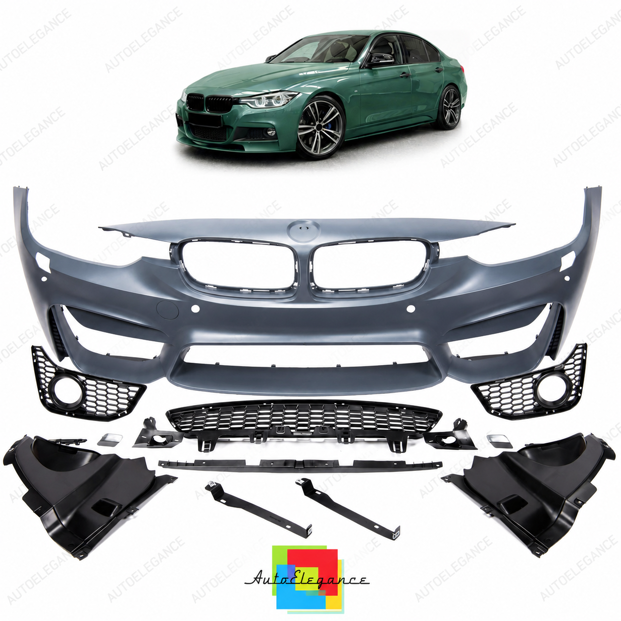 👉Paraurti anteriore con PDC SRA adatto per BMW Serie 3 F30 F31 2012-2018👈