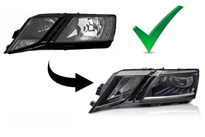 💕 Fari Anteriori FULL FULL LED DRL Adatti per Skoda Octavia III 16-20 💕