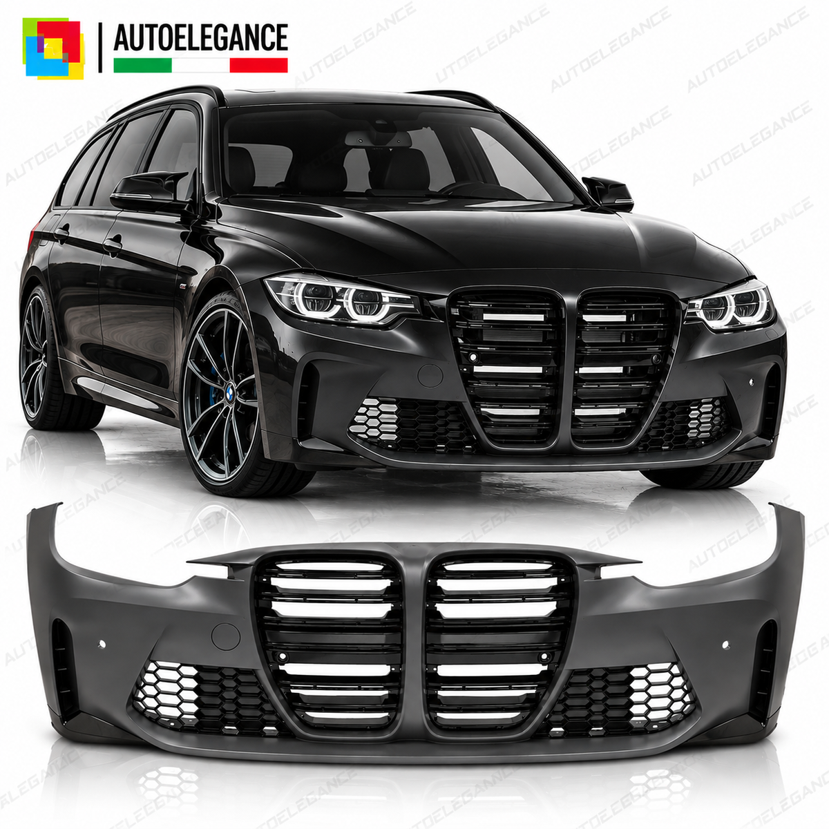 PARAURTI ANTERIORE SPORT PDC ADATTO PER BMW F30 / F31 10.11- LOOK M
