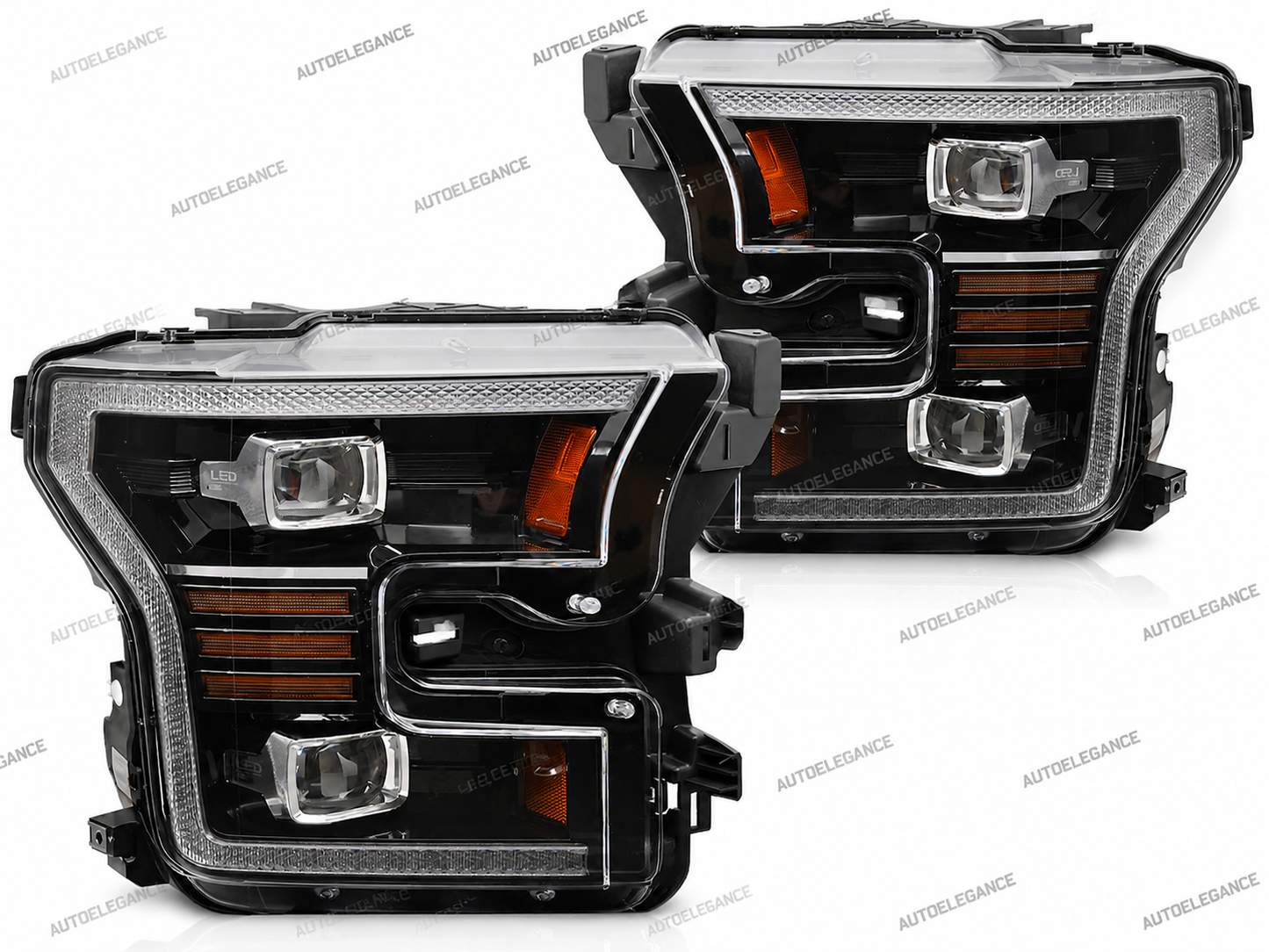 💫ART.9942 FARI ANTERIORI LED NERI PER FORD F150 MK13 2014-2017💫