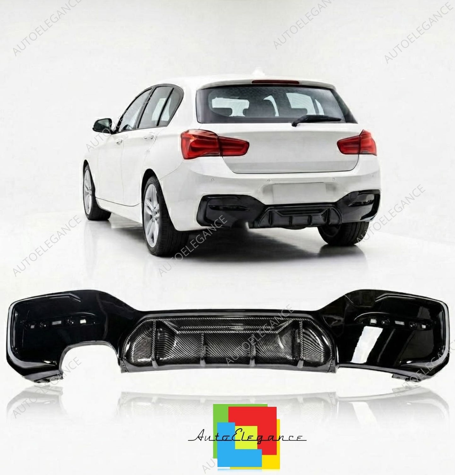 👉Diffusore posteriore con spoiler effetto carbonio BMW Serie 1 F20 F21 15-19👈